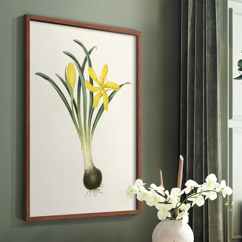 Fleurs des saisons VI, reproduction encadrée - bois massif, H 14 po x l 11 po, Brun