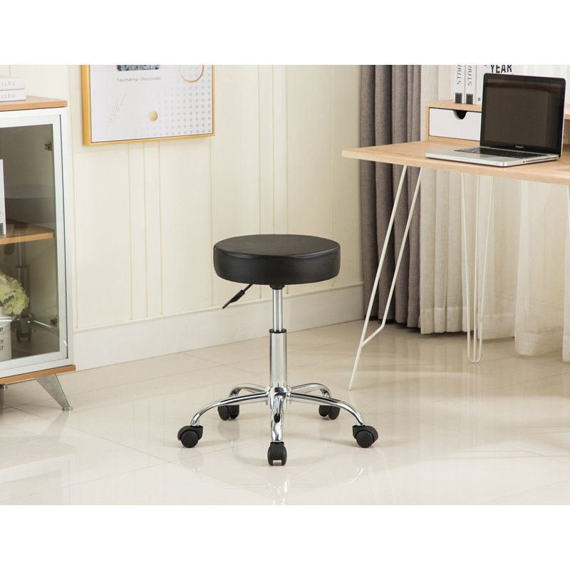 Tabouret de laboratoire réglable en hauteur Manucy, Noir, Argenté