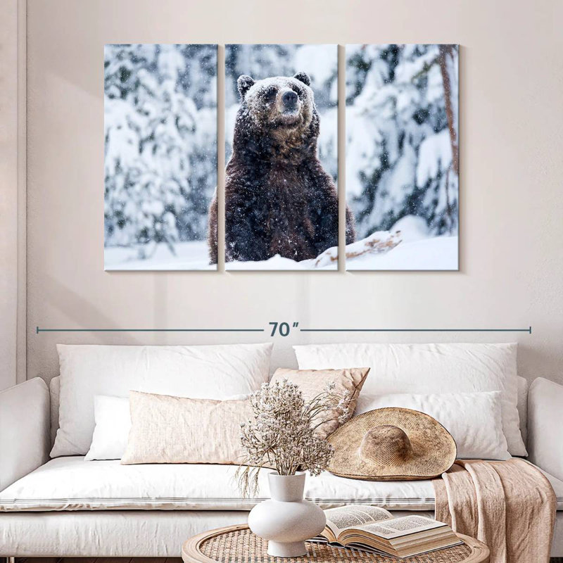 Brampt Grizzly Bear In Snow, 32" H x 50" W