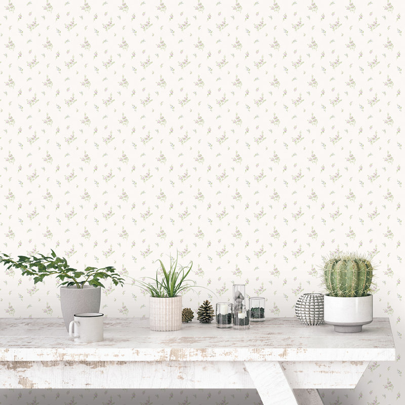 Saroyan 10m x 53cm Matt Wallpaper Roll, Purple/White