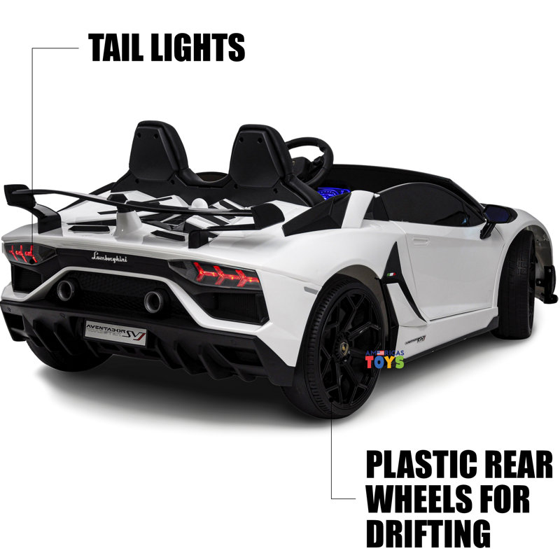 Lamborghini 2-seater Ride On Car With Mp4 Touch Screen, Drift Function, White