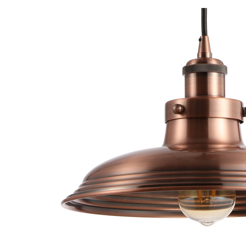 Luminaire suspendu simple à 1 lumière Vickie, Cuivre