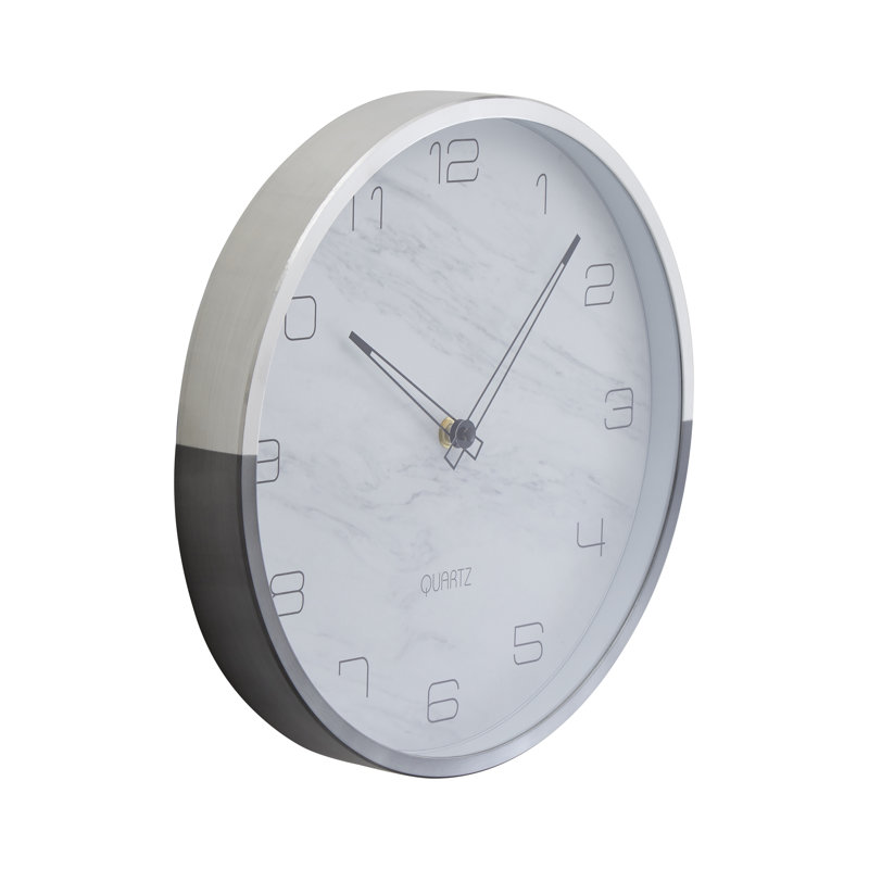 Samson Metal Wall Clock, Grey/Silver