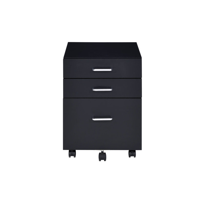 Armoire moderne avec 3 tiroirs et une tablette à 4 niveaux, armoire à finition noire et placage avec tiroirs