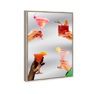 Ladies Night Drinks and Spirits Framed Mirror by Oliver Gal