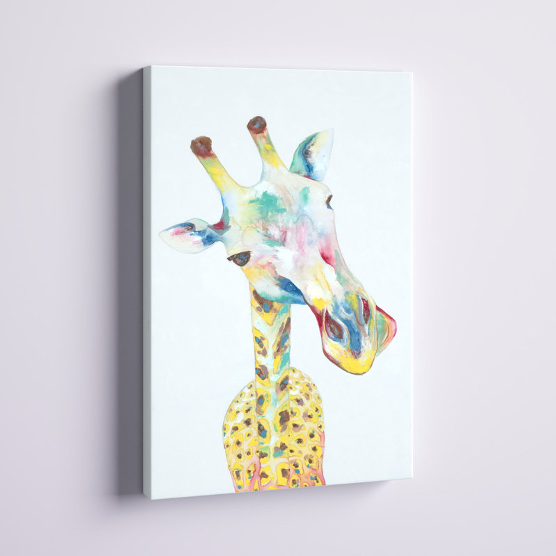 Girafe colorée - impression, H 18 po x l 12 po