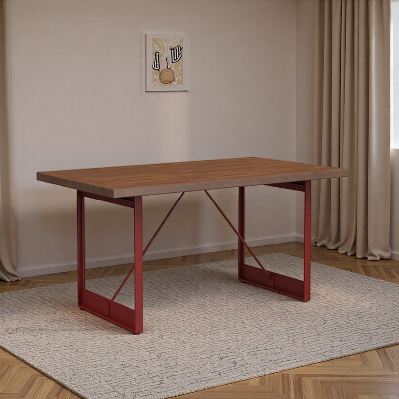 Bureau d'écriture rectangulaire à design rétro, H 29,52 po x l 62,99 po x P 27,55 po