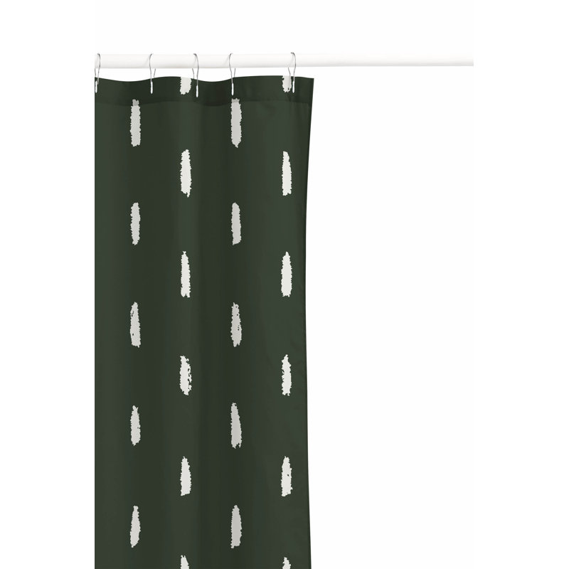 Long Drop Ultra-Thin Lightweight Shower Curtain, Green/Chimichurri