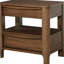 Table de chevet en noyer avec deux tiroirs, colonnes arrondies et tiroir doublé, idéale pour le rangement dans la chambre à coucher, étagère de chevet ouverte à 2 tiroirs de style Mid-Century, placage de bois de feutre brun foncé, décor