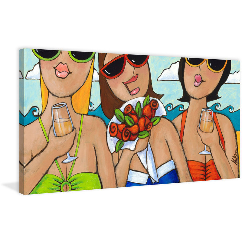« beachy-bouquet » par julie nelson, reproduction d’art sur toile tendue, H 22,5 po x l 45 po x P 1,5 po