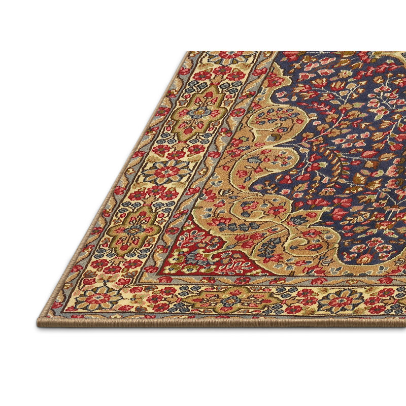 Tapis vert de style oriental, Rectangle 5 pi x 7 pi