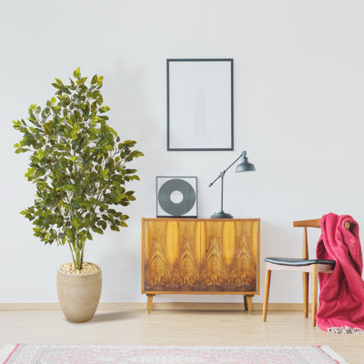 53'' Faux Ficus Tree in Earthenware Planter