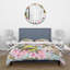 Ensemble de housse de couette en cerisier rose avec fleurs de cerisier et de pommes avec oiseaux II-66393268