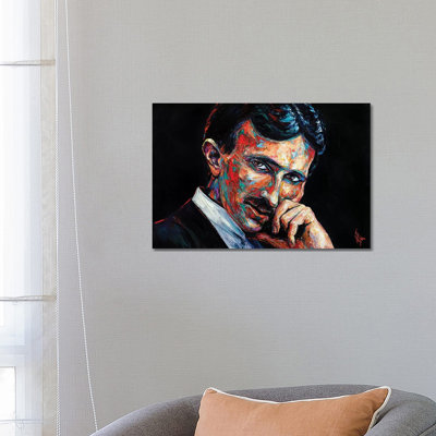 Nikola Tesla par Natasha Mylius - Giclée sur toile tendue avec châssis