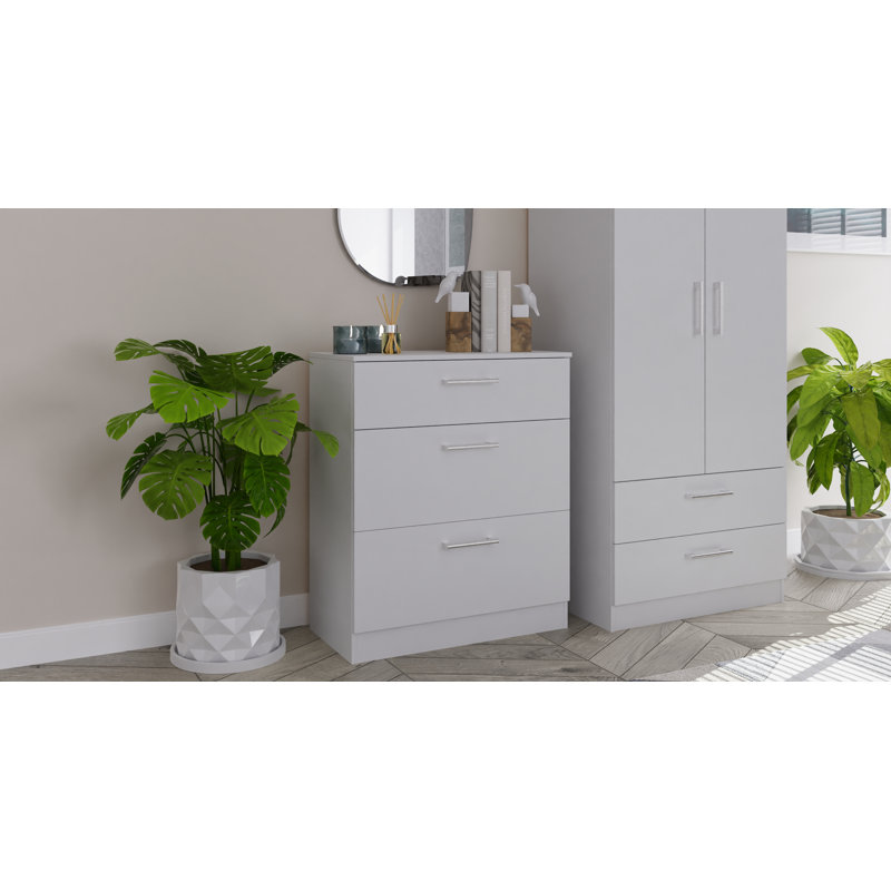 Fully Assembled Aliveya 4 - Drawer Chest of Drawers, Grey Matt
