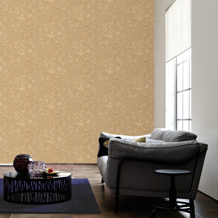 Tessuto 10.05m x 53cm Wallpaper, Beige, orange and yellow