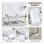 Ensemble de 4 chaises de salle à manger modernes blanches avec pieds en porte-à-faux chromés - Chaises de cuisine en cuir synthétique à haut dossier pour salle à manger contemporaine-2104240222