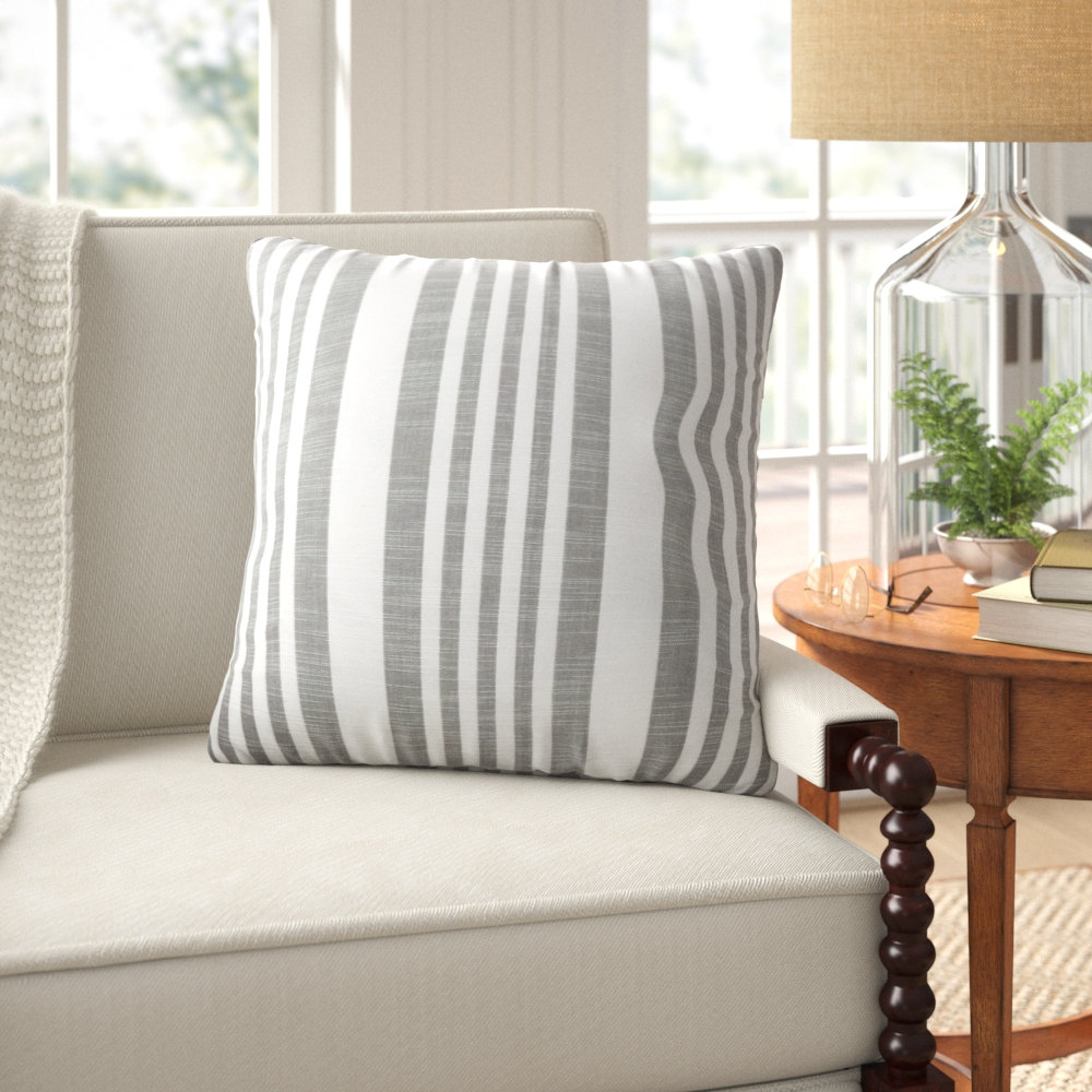 Elwen 20" x 20" Cotton Throw Pillow, Gray