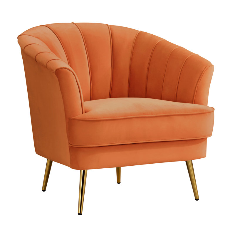 Ensemble de salon 3 pièces, Velours orange