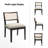 Demetruis 20''W Coastal Solid Wood Dining Chair With Rattan Backrest-2103578747