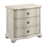 HELENE THREE DRAWER NIGHTSTAND - CRÈME