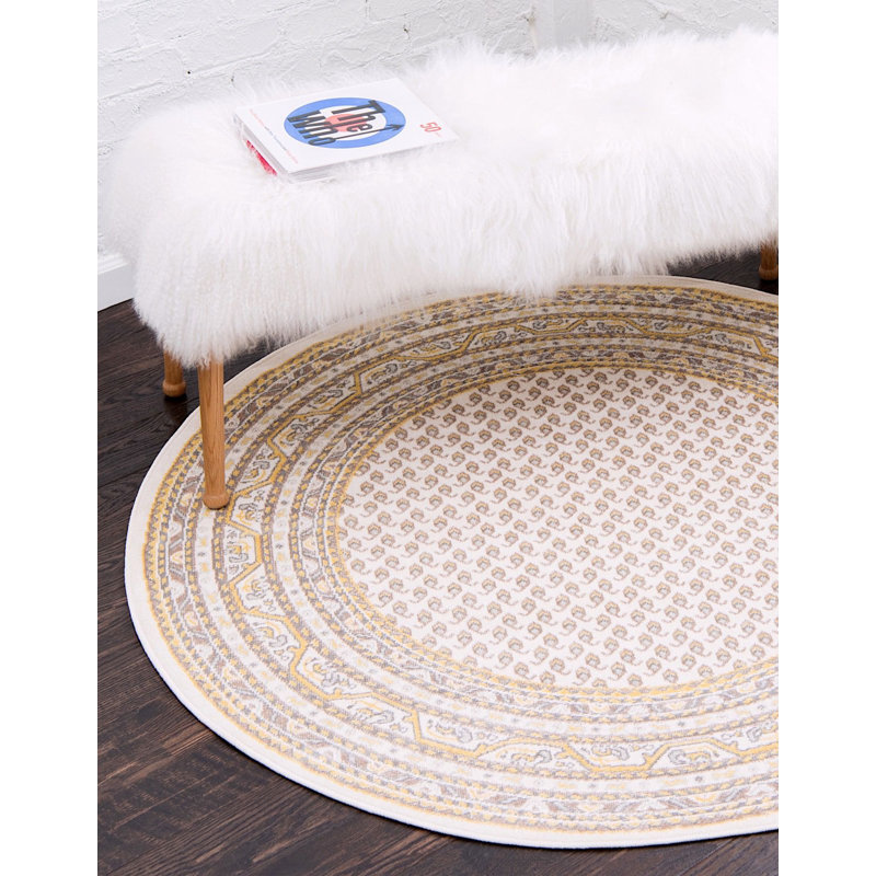 Tapis de zone ivoire Wingate, Rond 5 pi