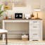 Bureau de direction 55 po en bois avec 3 tiroirs, bureau d'ordinateur de ferme avec armoire de rangement et tiroir classeur-1469258164