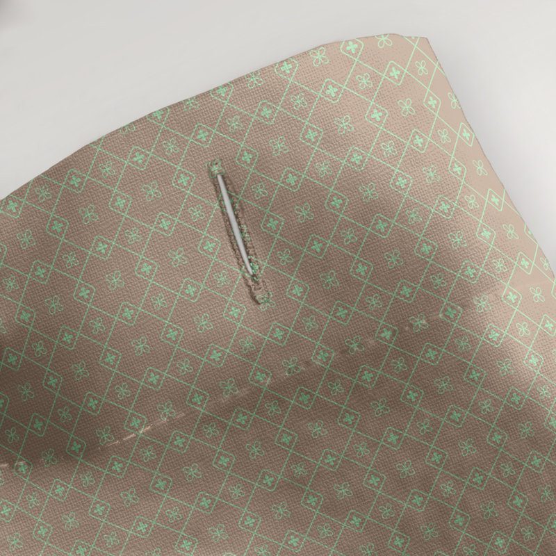Rideau de douche simple Katelyn Elizabeth, Brun / Vert