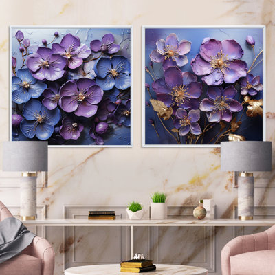 Royal Elegance - Violets Square Collage Set Of 2