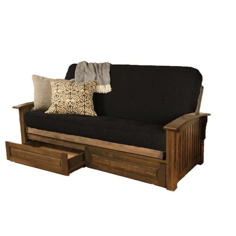 Structure de futon pleine largeur et matelas 83 po Stratford, Oui, Canton noir