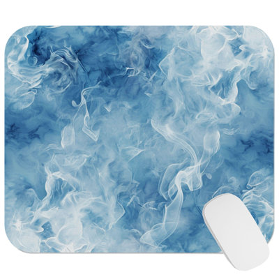 Abstract Blue Myst II Modern Gaming Cute Office Laptop Desk Pad Gift Mat Square Rectangle Non-Slip Mousepad