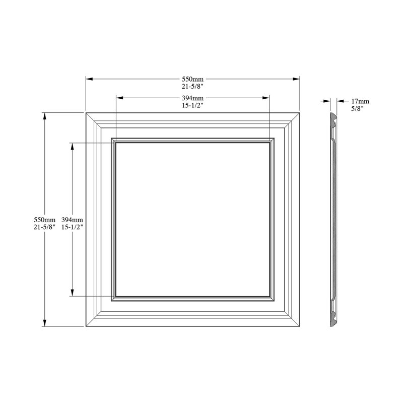 21.62"H x 23.62"W x 0.63"D Onlay Scroll