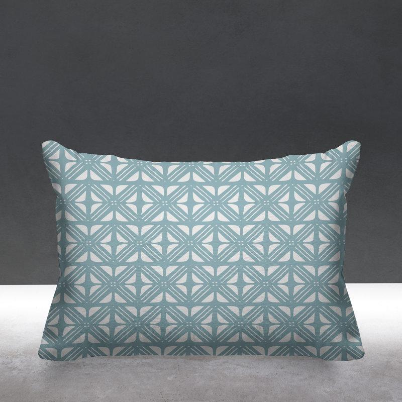 Housse de coussin d'extérieur carré et insert, Bleu, 14 po x 20 po, Rectangle