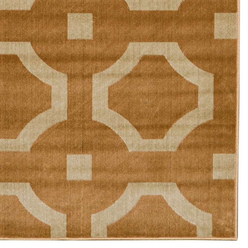 Tapis beige à motif géométrique Vardin, Rectangle 8 pi x 10 pi