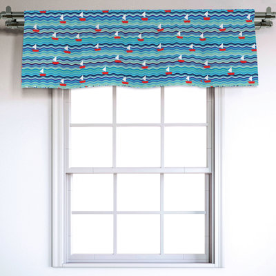 Sateen Chevron Ruffled Window Valance