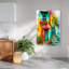 Art mural tropical coloré avec marches colorées-129151245
