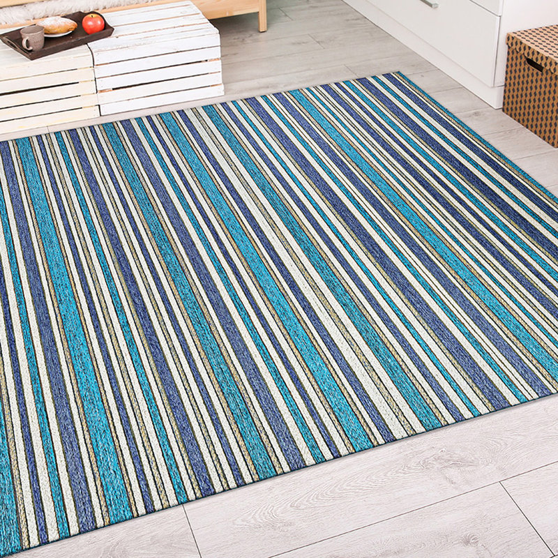 Ellenton Flatweave Striped Indoor / Outdoor Rug, Rectangle 5'3" x 7'6"