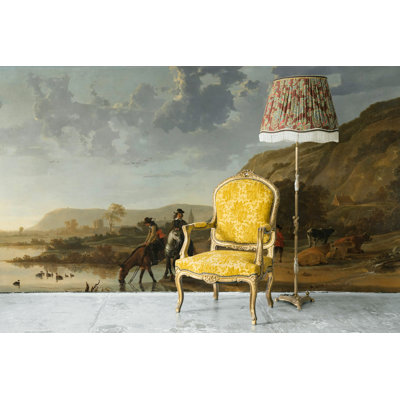 Papier peint campagne hollandaise, rivière pastorale