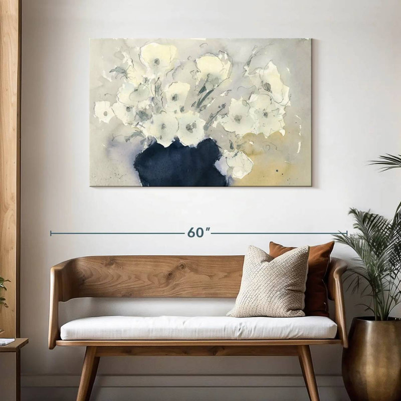 Bouquet Harnek laiteux blanc, H 30 po x l 45 po