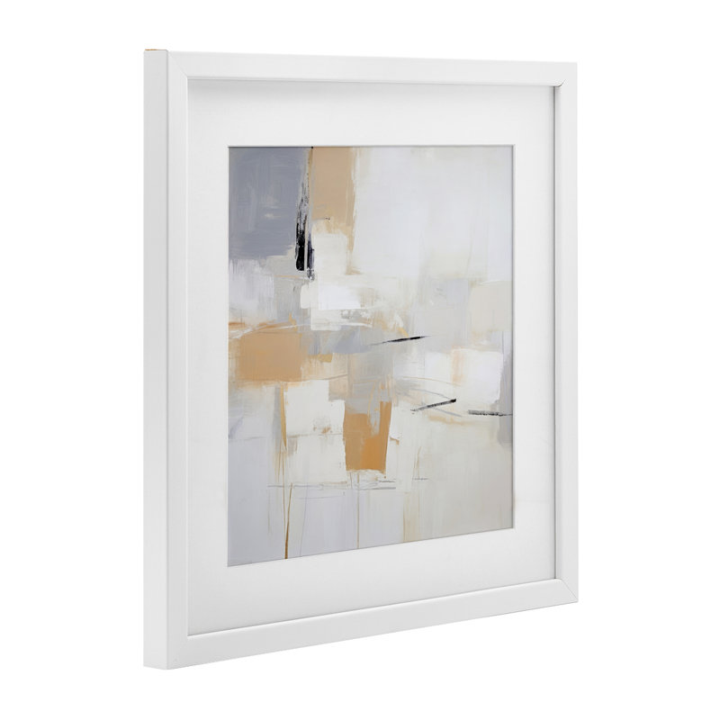 «Abstract Visionaries», reproduction sous verre encadrée par Irena Orlov, H 13 po x l 13 po, Cadre blanc côtier