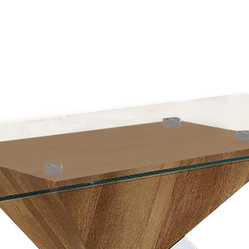 Contemporary Two-Tone Wooden Pedestal End Table, White and Brown