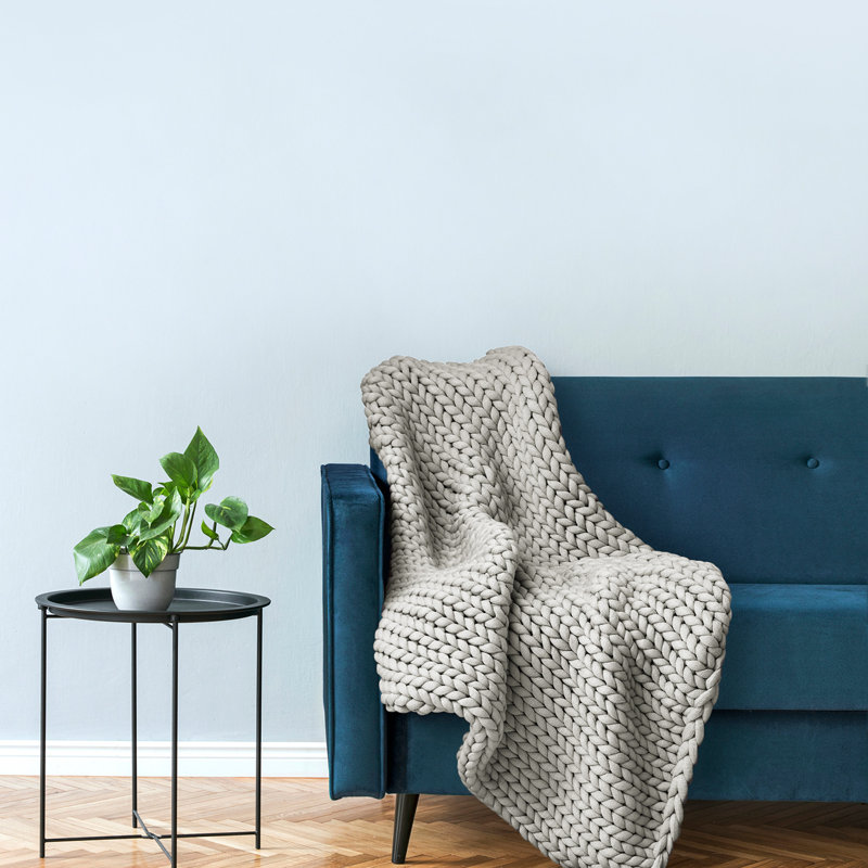 Donna Sharp Chunky Knit Gray Woven Throw, Gray