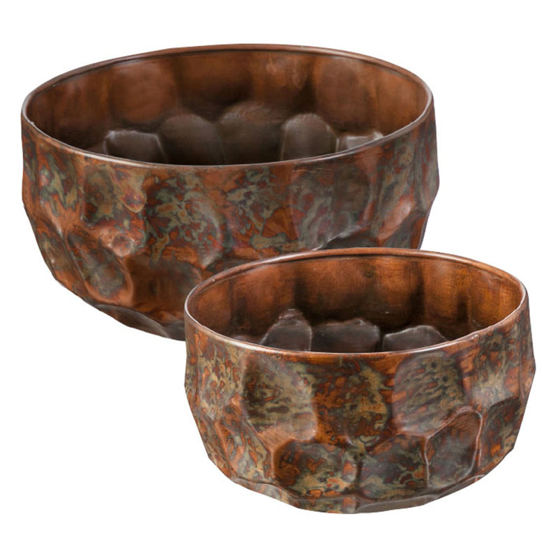 Ensemble de pots à fleurs en métal 2 pièces Branham