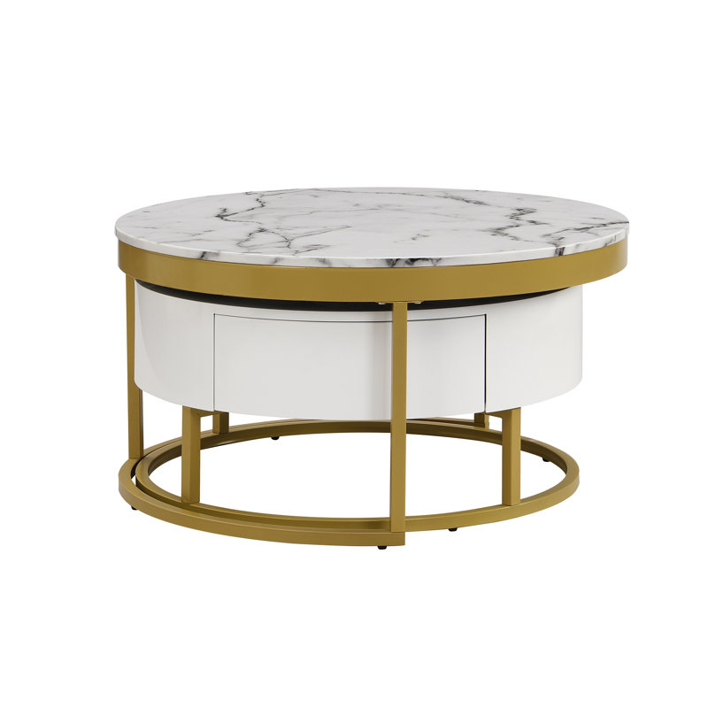 Nahom Nesting Coffee Table, Dark White
