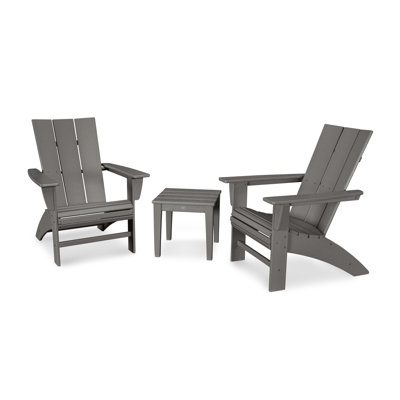 POLYWOOD Modern 3-Piece Curveback  Adirondack Set