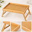 Ensemble de 2 tables-plateaux en bambou, pieds pliants, beige-540194494