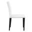 Chaises d'appoint blanches en cuir de polyuréthane blanc avec pieds en métal de couleur noire - dossier à boucle ergonomique, ensemble de 2, pour salle à manger et salle de réception, contemporain