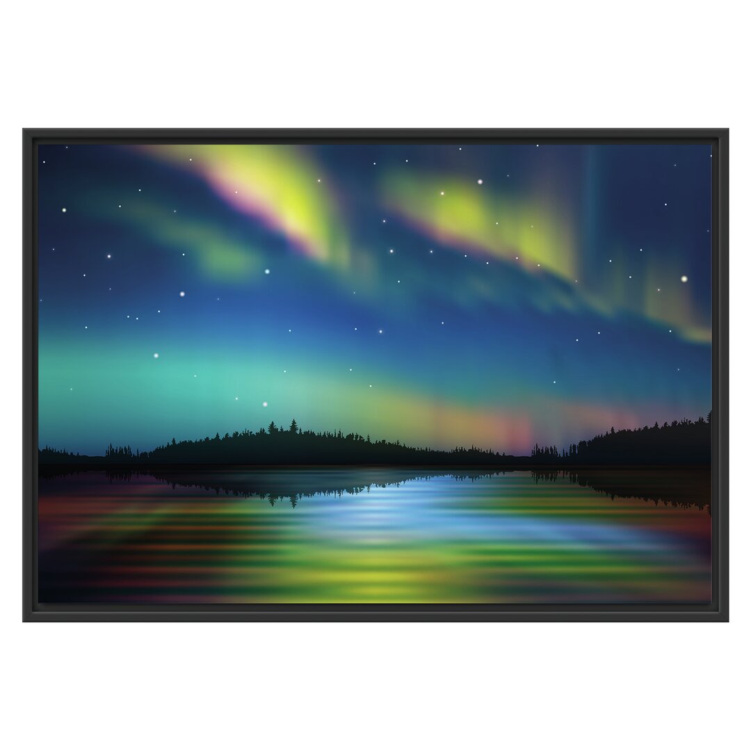 Gerahmtes Wandbild Polarlichter in Alaska