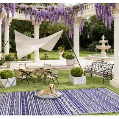 Reversible Outdoor Rug,waterproof Plastic Straw With Carry Bag