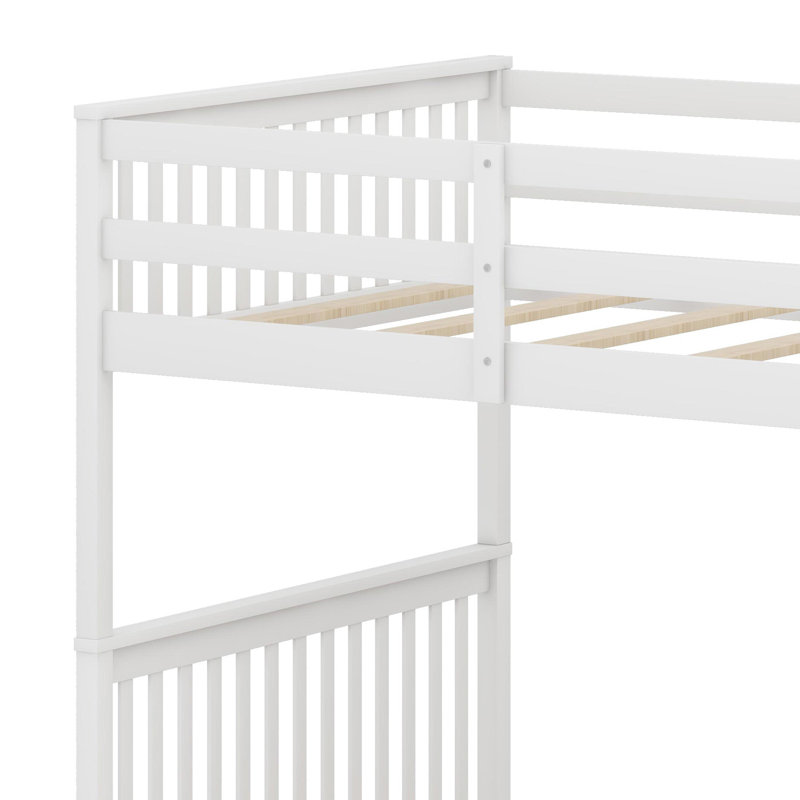 Lit superposé avec échelle et tiroirs de rangement, Blanc